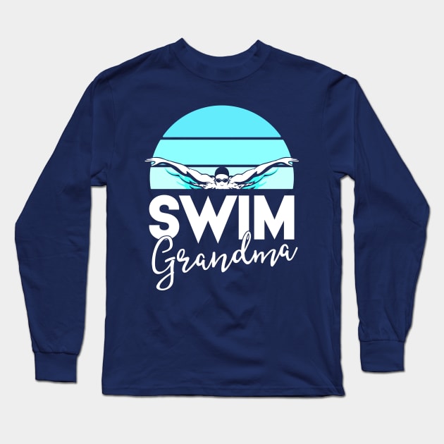 Swim Team Shirt Grandma Mama Swimming Meet Swimmer Gift Long Sleeve T-Shirt by 14thFloorApparel